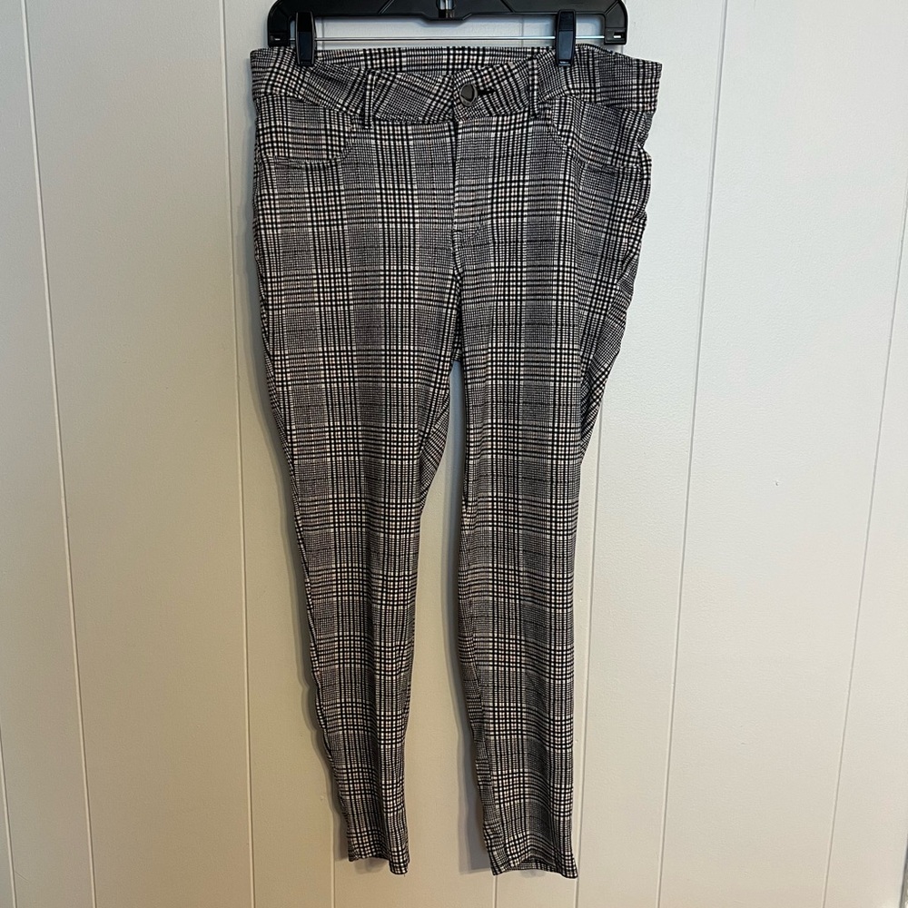 Seven7 Black and White Plaid Stretch Skinny Pants size‎ 14